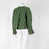 Alessia Santi Khaki Green Diamond Knot Print Short Jacket