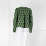 Alessia Santi Khaki Green Diamond Knot Print Short Jacket