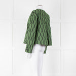 Alessia Santi Khaki Green Diamond Knot Print Short Jacket