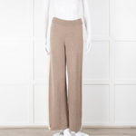 Divine Cashmere Beige Cream Wide Strip Knit Joggers