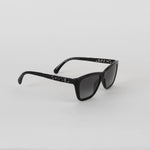 Chanel Black Metal Logo Arm Sunglasses