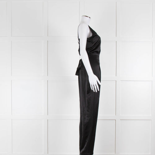 Ridley Black Sleeveless Satin Jumpsuit