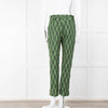 Alessia Santi Khaki Green Diamond Knot Print Trousers