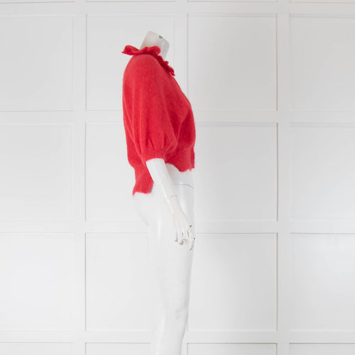 Simone Rocha Raspberry Mohair Short Cardigan