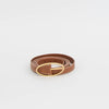 Loro Piana Tan Belt With Gold Tone Oval Buckle