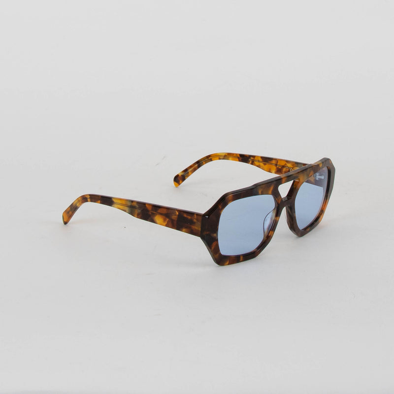 Vehla River Tortoishell Sunglasses Blue Lenses