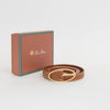 Loro Piana Tan Belt With Gold Tone Oval Buckle