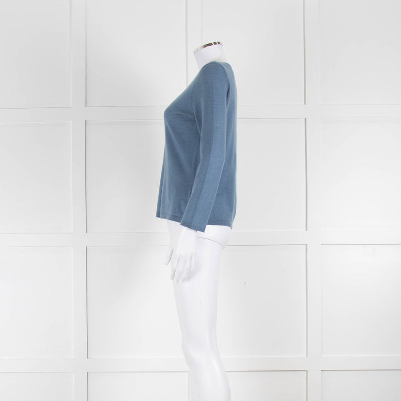 The Fold Blue Fine Cashmere Sweater