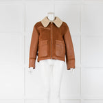 Stella McCartney Tan Faux Leather Shearling Jacket