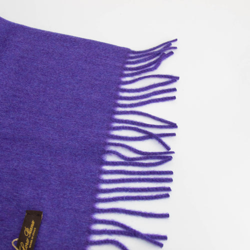 Loro Piana Amethyst Cashmere Fringe Scarf With Box