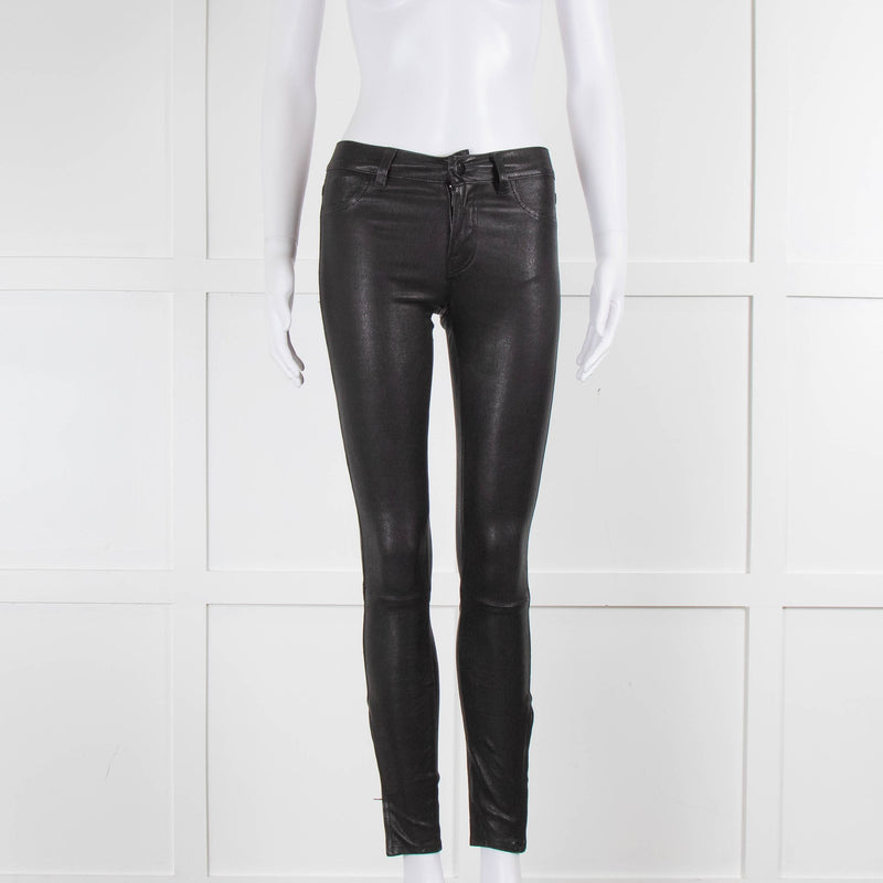 J Brand Black Skinny Leather Trousers