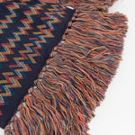 Mulberry Blue Multi Colour Zig Zag Knit Oversized Fringe Scarf