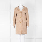 Luisa Cerano Brown & Cream Fleck Cotton Mix Coat With Fringing