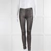 Joseph Silver Metallic Leather Leggings