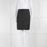 Paule Ka Black Quilted Pencil Skirt