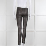 Joseph Silver Metallic Leather Leggings