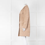 Luisa Cerano Brown & Cream Fleck Cotton Mix Coat With Fringing