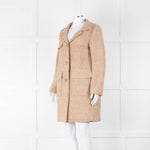 Luisa Cerano Brown & Cream Fleck Cotton Mix Coat With Fringing