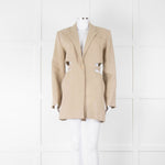 Jacquemus The Bari Beige Linen Cut Out Blazer Dress