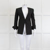 Balmain Black Collarless Fitted Jacket