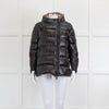 Moncler Black Quilted Jacket with Hood and Arms Zips