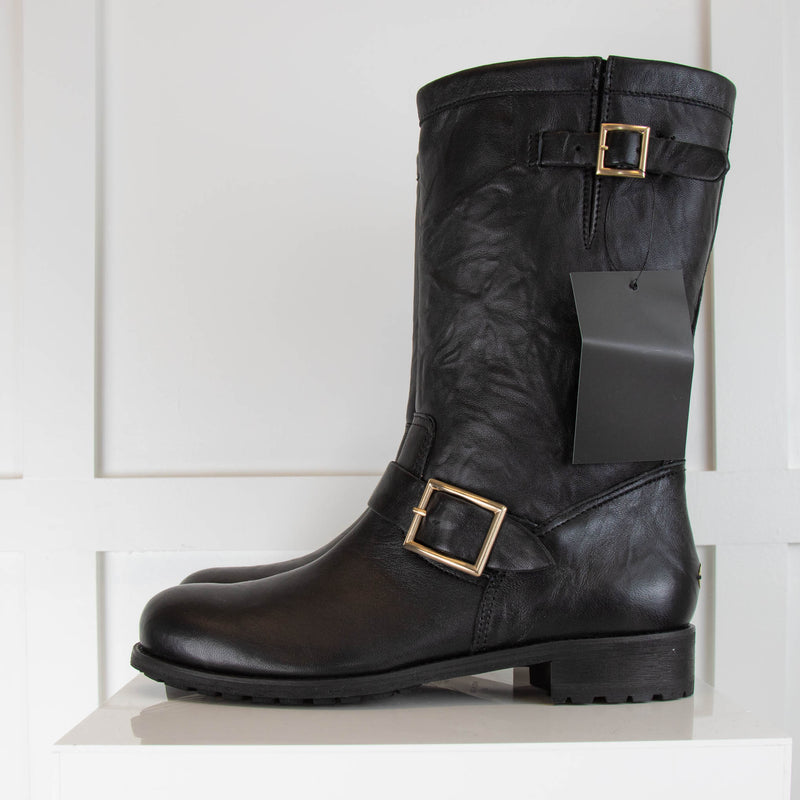 Jimmy Choo Black Unlined Biker Boot