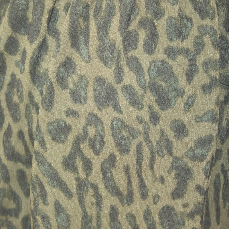 Ralph Lauren Green Leopard Print Mini Dress with Frilled Skirt