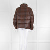 Unreal Fur Brown Moc Croc Puffer Jacket