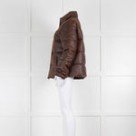 Unreal Fur Brown Moc Croc Puffer Jacket