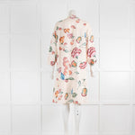 Luisa Cerano Cream Shirt Dress With Floral Print