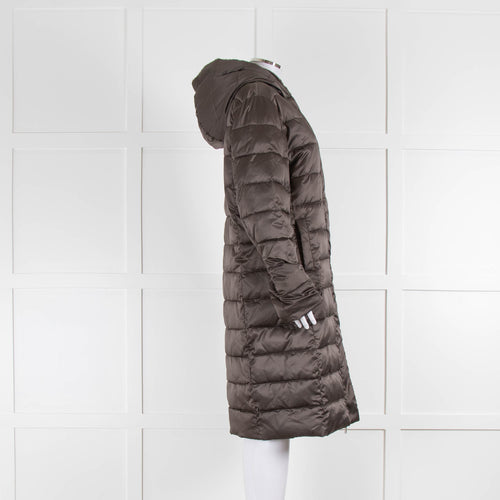 Rino & Pelle Grey Puffer Coat with Faux Fur Collar