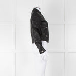 Versus Versace Black Leather Jacket With Silver Studs