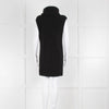 Joseph Black Chunky Knit Rib Sleeveless Polo Neck Tabard Top