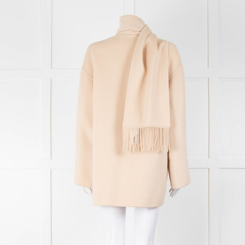 Marella Cream Wool Mix Coat With Matching Scarf