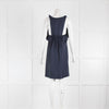 Sandro Navy Silk Sleeveless Ruffle Front Mini Dress