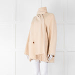 Marella Cream Wool Mix Coat With Matching Scarf