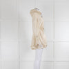 Moncler Cream Lightweight Coat With Broderie Anglaise Hem & Cuffs