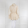 Moncler Cream Lightweight Coat With Broderie Anglaise Hem & Cuffs