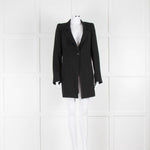 Ann Demeulemeester Black Longline Blazer with Collar Detail