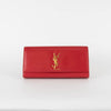 Saint Laurent Red Fold Over Logo Clutch