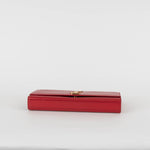 Saint Laurent Red Fold Over Logo Clutch