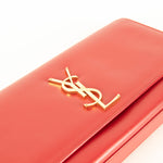 Saint Laurent Red Fold Over Logo Clutch