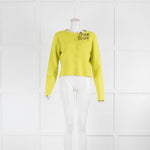 Boutique Moschino Lime Green Cardigan with Metallic Bows