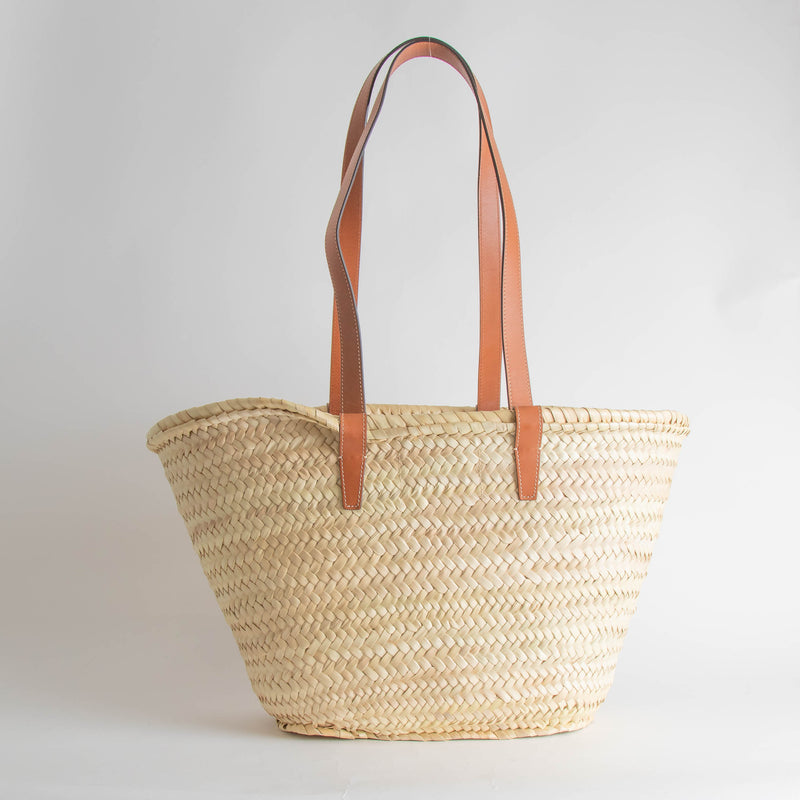 Celine Medium Triomphe Classic Panier Raffia Basket Bag