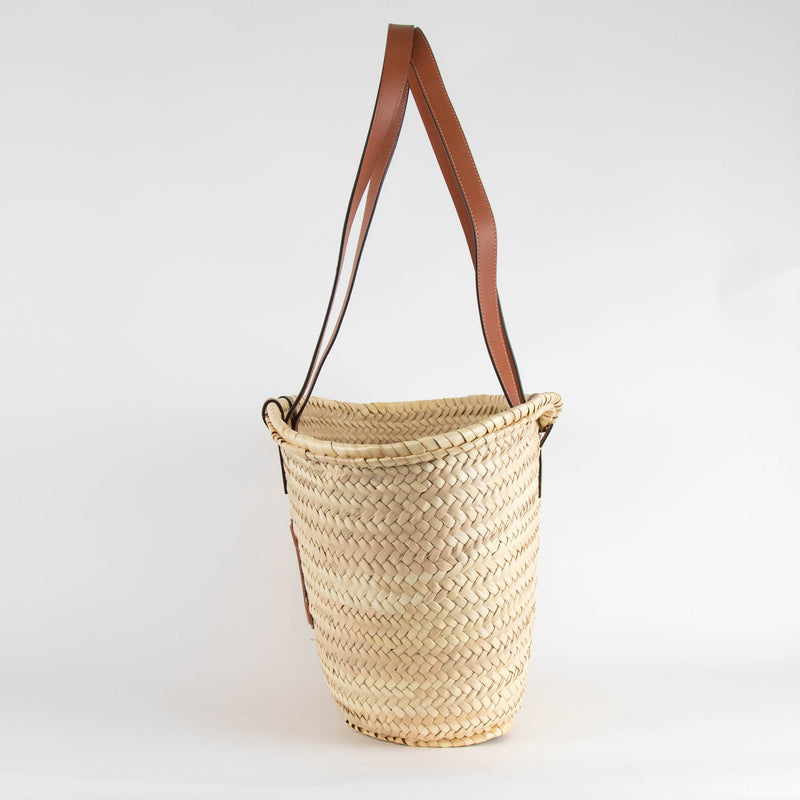 Celine Medium Triomphe Classic Panier Raffia Basket Bag