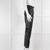 Joe's Black Faux Leather Straight Leg Ruched Waist Trousers