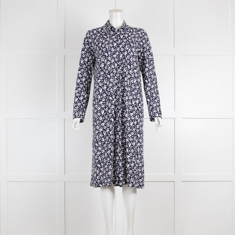 APC Blue Patterned Cotton Shirt Dress