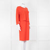 Armani Collezioni Coral Orange Red Sleeved Dress