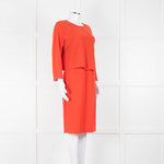 Armani Collezioni Coral Orange Red Sleeved Dress