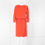 Armani Collezioni Coral Orange Red Sleeved Dress